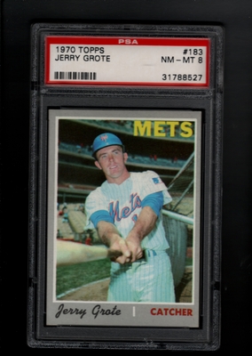 1970 Topps #183 Jerry Grote PSA 8 NM-MT  NEW YORK METS